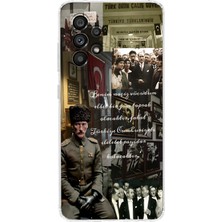 Manitoba Samsung Galaxy A32 Uyumlu Baskılı Yumuşak Silikon Şeffaf Telefon Kılıfı