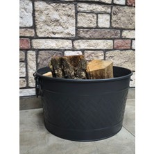 Flame Stove Mat Siyah Oval Odun Kovası