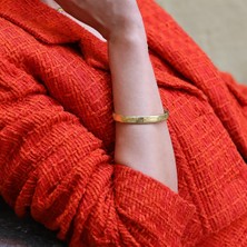 Necati Gün Düz 8mm Gold Gümüş Kelepçe