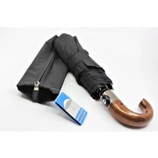 Eleven Markets Wood Tam Otomatik Erkek Şemsiye Kısa Bastonlu 10 Tel