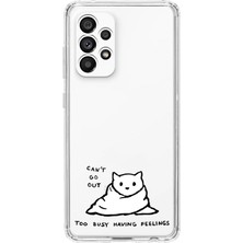 Manitoba Samsung Galaxy A52 Uyumlu Baskılı Yumuşak Silikon Şeffaf Telefon Kılıfı