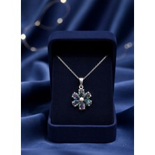 Atölye Albatros 925 Ayar Renkli Taşlı Çiçek  Kolye