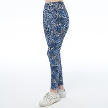 ASN Concept Kadın Leopar Desenli Lacivert Renk Tayt (Büyük Beden Seçeneğiyle)