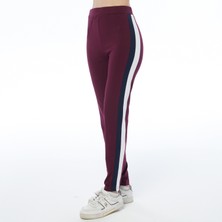 ASN Concept Kadın Yanı Çift Renkli Bordo Örme Tayt (Büyük Beden Seçeneğiyle)