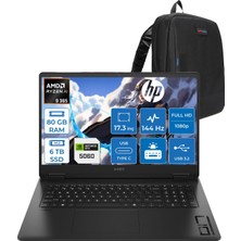 Hp Omen 17-DB1022NT Amd Ryzen Aı 9 365 80GB Ddr5 6tb SSD Freedos RTX5060 8gb Gddr6 17.3 Inç Fullhd (1920 x 1080) 144Hz 7ms 300NITS IPS Taşınabilir Bilgisayar CD5N2EAF41 + Zetta Çanta