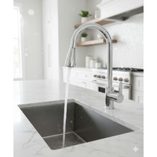 Emfa Aksesuar Krom Modern Spiralli Mutfak - Eviye Bataryası - Pirinç Mutfak Bataryası