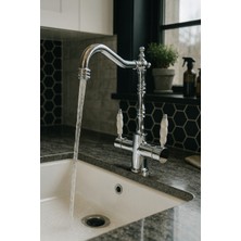 Emfa Aksesuar Rustik Krom Arıtmalı Mutfak Bataryası - Krom Arıtmalı Batarya Pirinç