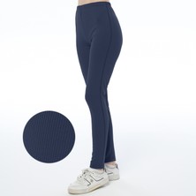 ASN Concept Kadın Fitilli Laciveret Renk Örme Tayt (Büyük Beden Seçeneğiyle)