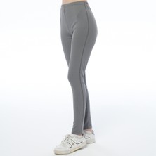 ASN Concept Kadın Fitilli Antrasit Renk Örme Tayt (Büyük Beden Seçeneğiyle)