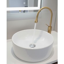 Emfa Aksesuar Mat Gold Lavabo Bataryası Mat Gold Modern Tasarım Antik Banyo Bataryası