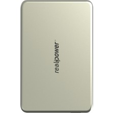 Realpower 5000MAH R Mag Slim Magsafe 20W Hızlı Manyetik Wireless Powerbank Natürel Titanyum Mp-5knt2