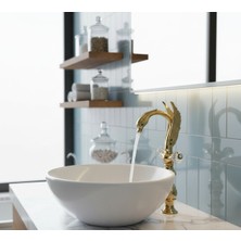 Emfa Aksesuar Gold Çanak Bataryası Zümrüt Taşlı Ördek Kuğu Mutfak & Lavabo Eviye Bataryası