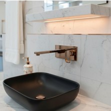 Emfa Aksesuar Ankastre Batarya Rose Gold Duvardan Ankastre Lavabo Bakır Pirinç Armatür