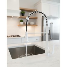 Emfa Aksesuar Beyaz Endüstriyel Mutfak Bataryası -Beyaz Evye Bataryası - Beyaz Mutfak Bataryası