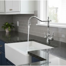 Emfa Aksesuar  Arıtmalı Mutfak Bataryası Krom Evye Musluğu Vintage Rustik Tasarım Arıtmalı Batarya