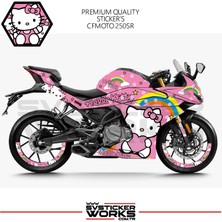 Cfmoto 250SR Hello Kitty Kaplama Desen Motor Kaplama Modeli Hazır Kit