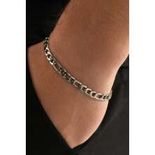 Takı Dükkanı Figaro Paslanmaz Çelik Bileklik Unisex Erkek Bayan Bileklik Zincir Künye ACK06B-3