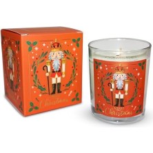 Storemax – Kurşun Asker (Nutcracker) Tasarımlı Mum, Turuncu Renk Temalı, 135 G Doğal Biyo, 40 Saat Yanma Süresi, Cam Kavanoz, Şık Bristol Kutulu, Yılbaşı Koleksiyonu Hazır Hediye