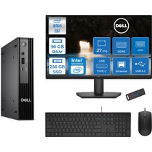 Dell Pc Pro Mıcro QCM1250 Intel® Ultra 5 235T 96GB Ddr5 256GB SSD Intel® Graphicsdell 27 Inç Fhd Mon.  Freedos Mini Masaüstü Bilgisayar BTO10627F31+ZETTAUSBBELLEK