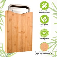 Comprox Siyah Hazneli Ahşap Kesme Tahtası, Doğrama Tahtası Pratik Bölmeli Kesim Panosu