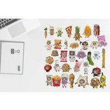 Storemax Şapşal Kedi Komik Kedi Paketi/bullet Journal Defter Çıkartma Ajanda Laptop Etiket