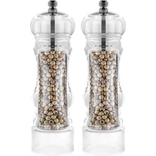 Storemax Akrilik Tuz Karabiber Değirmeni Öğütücü - Baharat Öğütücüsü, 20 cm 2 Adet, Akrilik Değirmen 20 cm