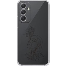 Manitoba Samsung Galaxy A55 Uyumlu Baskılı Yumuşak Silikon Şeffaf Telefon Kılıfı