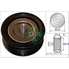 Ina 532067110 - Kayıs Gergı Rulmanı Mercedes W639 B906 B907 B910 Kanallı