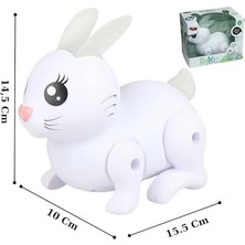 Storemax Oyuncak Müzikli Işıklı Pilli Hareket Eden ve Zıplayan Sevimli Tavşan Emekleme Yardımcı Eğitici Oyuncak Pilli Zıpzıp Tavşancık (Beyaz)