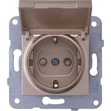 Storemax Bronz Kapaklı Topraklı Priz Vakumlu Paket Çarpma Karşıtı Çabuk Bağlantı