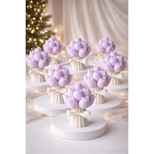 Glowa Düğün &nişan & Söz&baby Shower&kına Için El Yapımı Lila Lale Mum Buketi – 10’lu Set