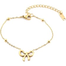 Pazarois Fiyonk Figürlü Altın Renkli Çelik Bileklik