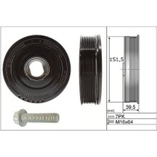 Ina 544017720 - Krank Kasnağı Renault Trafıc Iıı 15 Megane Iv 15 Talısman 15 Sc Nıc Iv 15 Opel Vıvaro B 15 1.6dci R9M 7 Kanal