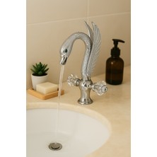 Emfa Aksesuar Krom Zümrüt Taşlı Ördek Kuğu Mutfak & Lavabo Eviye Bataryası