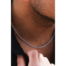 Takı Dükkanı Burgu Halat Erkek Paslanmaz Çelik Zincir Kolye Sevgiliye Hediye B028K-2