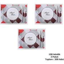 Storemax Amerikan Servis Kağıdı Afiyet Olsun Baskılı Beyaz Masa Örtüsü - 29 x 40 Cm. - 100 Adetlik 3 Paket