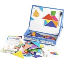 Storemax Oyuncak Tangram Manyetik Tabletli Silinebilir Kalemli 96 Parça Eğitici Tangram Semboller Seti Yazı Tahtalı