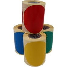 Storemax Hazır Al Hızlı Al Kuşe Daire Renk Baskılı Çap Etiketi 75MM Daire Ölçülerinde Yuvarlak Çıkartma Ruloda 300 Adet Kendinden Yapışkanlı Rulo Etiketi Barkod Yazıcılar ile Uyumlu 40MM (Yeşil)