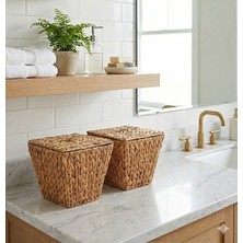 Beyaz Atölye Kalın Örgülü 2 li Banyo Düzenleyici