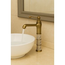 Emfa Aksesuar Porselen Antik Vintage Çanak Lavabo Bataryası - Modern Tasarım Antik Lavabo Bataryası