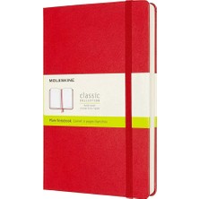 Moleskine Klasik Yumuşak Kapak Çizgisiz Defter L Boy 13X21 Cm. 400 Sayfa Kızıl Kırmızı