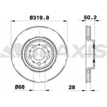 Braxis On Fren Dısk Aynası Havalı  S60 0010  S80 00 10  V70 01 10  XC70 02 10 S80 I (184) 0006