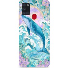 Manitoba Samsung Galaxy A21S Uyumlu Baskılı Yumuşak Silikon Şeffaf Telefon Kılıfı