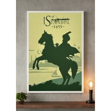 Istanbul’un Fethi 1453 Temalı Beyaz Çerçeveli Dekoratif Duvar Tablosu