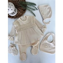 Baharda Nova %100 Pamuk Kız Bebek Yeni Doğan 5’li Hastane Çıkış Seti / Zıbın / Mevlüt Set