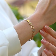 Necati Gün Şans Figürlü Gold Gümüş Bileklik