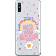 Manitoba Samsung Galaxy A70 Uyumlu Baskılı Yumuşak Silikon Şeffaf Telefon Kılıfı