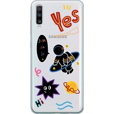 Manitoba Samsung Galaxy A70 Uyumlu Baskılı Yumuşak Silikon Şeffaf Telefon Kılıfı