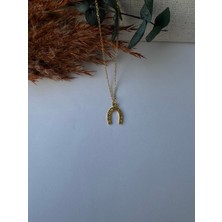 M Miel Kadın Gold Renk Good Luck Minimal Şans Kolye Paslanmaz Çelik Kolye