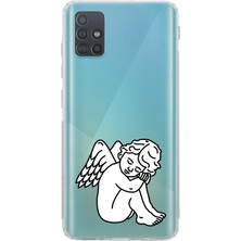 Manitoba Samsung Galaxy A71 Uyumlu Baskılı Yumuşak Silikon Şeffaf Telefon Kılıfı